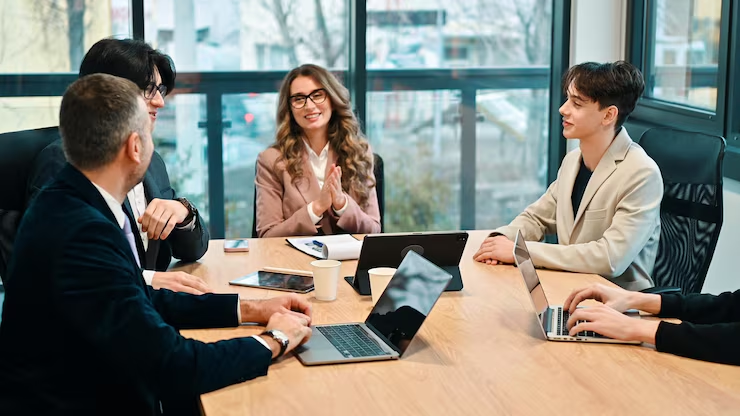 Professional team reviewing Better Business Bureau complaints and consumer data